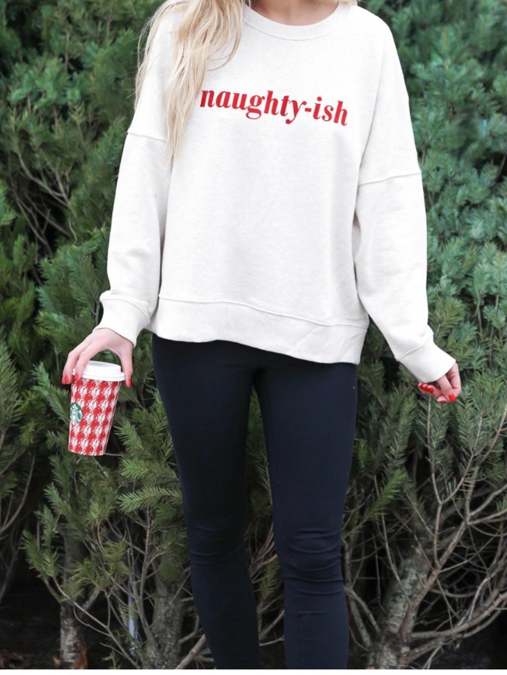 Aerie Naughty-Ish Cream Crewneck Sweatshirt